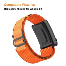 YOFUNTLE Alpine Loop Band Compatible for WHOOP 4.0 - Soft Breathable Nylon Replacement Strap for Whoop 4.0, Adjustable Lightweight Design (Orange)