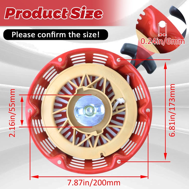 WOTIAN GX340 GX390 Pull Start Assembly Compatible with Honda GX