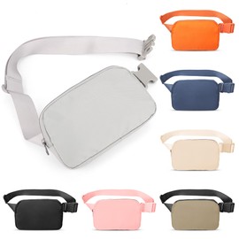Seadamoo Mini Gray Fanny Pack Crossbody Bags for Women and Men, Waterproof Belt Bag with Adjustable Strap for Traveling Running Hiking Cycling.