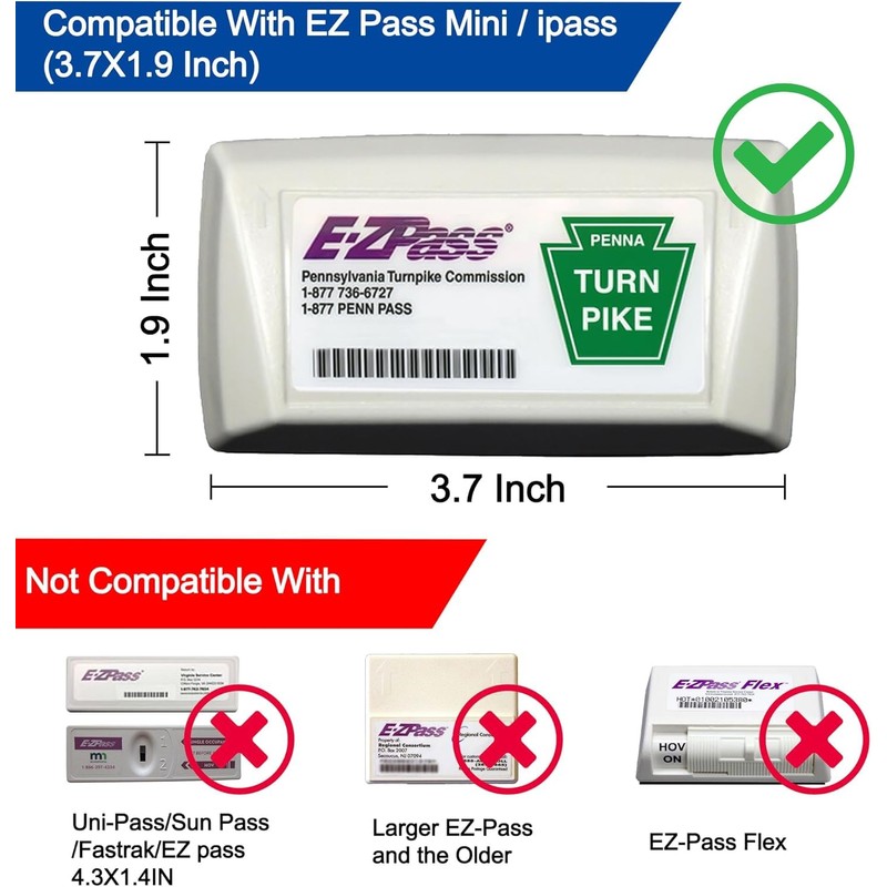 ZANEDY EZ Pass Holder for Windshield and Visor with Strong