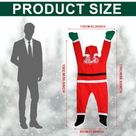Christmas Hanging Santa Claus, 5.5ft Hanging Santa Claus Large Hanging Christmas Santa Claus Climbing Santa Claus Decoration for Outdoor Yard Indoor Home Decor Xmas Ornament