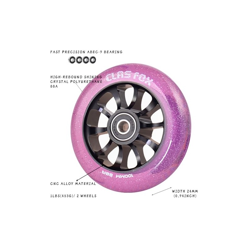 Pro - Ruedas para scooter (100 mm, un par de