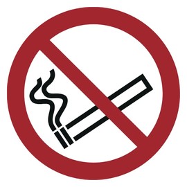 28 Stickers Smoking No Prohibited P002 - Diameter 5 cm - UV and Weather-Resistant - ISO 7010 - Sustainable - Prohibition Sign Sign (5 cm, No Smoking)