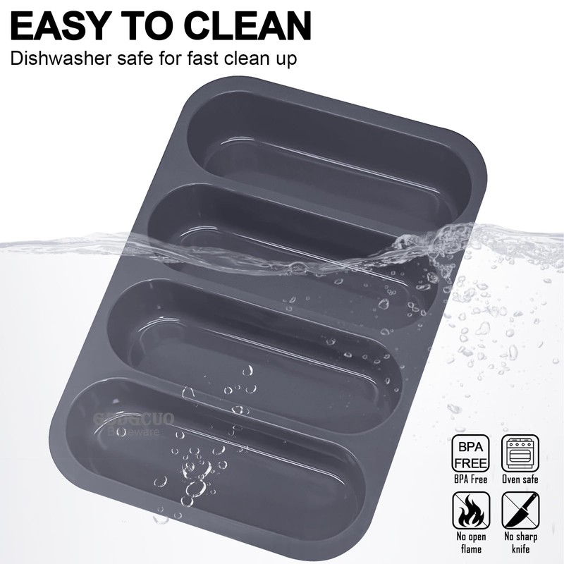 Silicone Hotdog Bun Pan, 6 Inch Standard Hot dog Bun