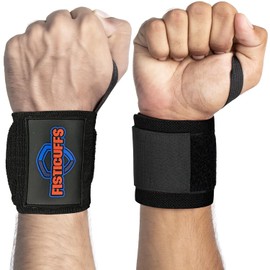 Fisticuffs Wrist Wraps - Durable Wrist Support for Weightlifting, Powerlifting, Deadlifts, Squats, Adjustable Straps for Men & Women, Premium Gym Accessory for Injury Prevention (Black)