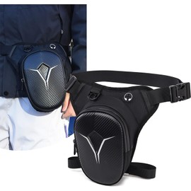 Bolsa de Muslo Impermeable para Moto, Bolsa de Pierna Ajustable Anti-Impacto, Almacenamiento Multicapa, Agujero para Auriculares, Riñonera Táctica para Motociclismo, Senderismo y Viajes