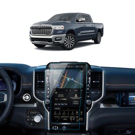 LANTU 2PCS Car Screen Protector for 2019-2025 2026 Dodge RAM 1500 2500 3500 Laramie/Rebel/Limited/Limited Longhorn/Tungsten Uconnect Accessories Navigation Nano Touchscreen Protector Film HD Clear Bubble Free 14.4''