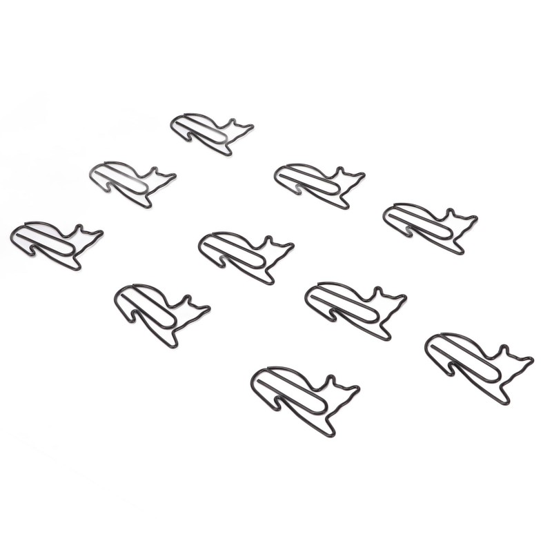 100pcs Cat Shape Paper Clips Increased Slip Resistance Rustproof Metallic