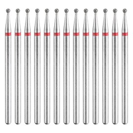sourcing map 13pcs 200-230 Grits Diamond Grinding Bit 1.5mm Ball Head 2.35mm Shank 1.5mm Length Stone Sanding Drill Bits Rotary Tool for Ceramic Glass Nails Grinding Polishing