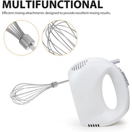 KALLORY Batidor de Huevos de Metal 32 Cm Acero Inoxidable 304 Repuesto para Batidora de Mano Accesorio para Taladro Mezcla Rápida Cocina Profesional Accesorio de Repuesto para Batidoras