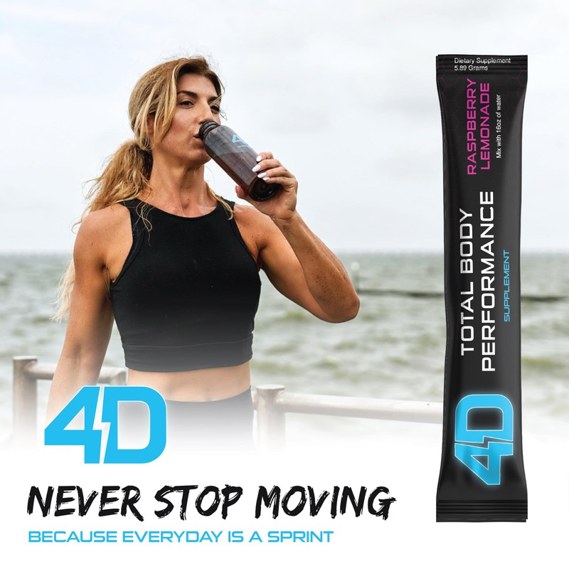 4D Raspberry Lemonade 25 Unit Drink Mixes - Electrolytes, Aminos,