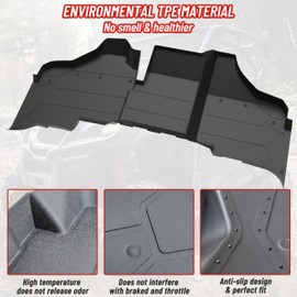 SAUTVS Front Floor Mats for Pioneer 1000 16-25, TPE Front Row Floor Liners All Weather Protection Slush Mat for Honda Pioneer 1000 3P 5P 6P 2016-2025 Accessories, Replace# 0SP63-HL4-101, 0SP63-HL4-102