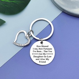 Vadaka Daughter in Law Gifts from Mother in Law To My Bonus Daughter in Law Gift keyring Wedding Gift for Daughter in Law Bonus Daughter keyring Gift from Mom Birthday Christmas Mothers Day Gifts