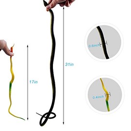 Shyflpopo 11 piezas de decoración realista de serpientes de goma para accesorios de jardín para asustar a pájaros, ardillas, ratones, juguetes de brom