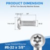 sourcing map 20Pcs #8-32 x 3/8" Torx Security Machine Screws,