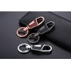 AIXUAN Zinc Alloy and Gold Leather Keychain, 2 Keys Rings,Comes