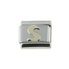 Stainless Steel 18k Gold Italian Charm Initial Letter S for
