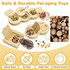 Hamiledyi 3 Pack Guinea Pig Foraging Toys Interactive Wooden Rabbit