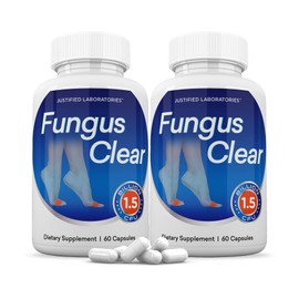 Justified Laboratories (2 Pack) Fungus Clear 1.5 Billion CFU Probiotic Pills 120 Capsules