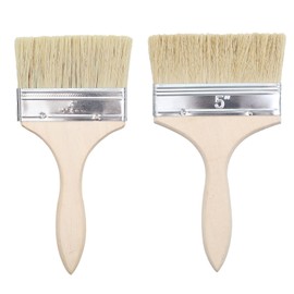 2 pieces 10.5 cm x 21 cm/12.5 cm x 21.5 cm brush, glaze brush, flat brush, paint brush, wood exterior, flat brush with wooden handle, brush set, for painting, paints, glaze brush, wood exterior