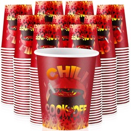Ziliny 200 Pcs Chili Cook off Party Decorations Disposable Chili Cook off Paper Tasting Cups Food Sample Bowls for Mexican Party Supplies(Classic,9 oz)