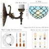 HWDFEI Tiffany Sconce Lamp Stained Glass Wall Lamp,8X10.5X11 Inch Plug
