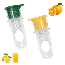 Pack of 2 Lemon Squeezer, Manual Citrus Juicer with Lid, Lime Squeezer Made of BPA-Free Plastic for Lemon, Mandarin, Orange Juicing