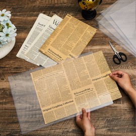 Henoyso 75 Pcs 11" x 17" Rigid Print Protectors, Heavy Duty Hard Plastic Sheet Page Protectors Crystal Menu Holder Clear Poster Sleeve Top Loading Frame for Magazine Photo Paper Poster Prints