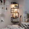 WFSRESTD Floating Corner Shelves with Light - 5 Tiers Metal