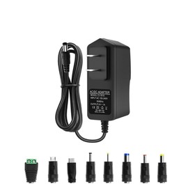 DC 5V 1A Power Supply, AC to DC 5V 1A Power Adapter, 100-240V AC Input to DC 5V 1A Power Supply Adapter Transformer, 5.5mm x 2.5mm DC Plug & 8 More Tips, 4.6ft
