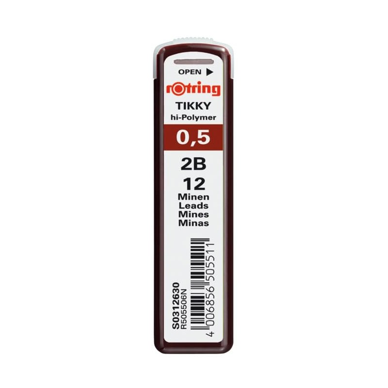 rOtring Hi-Polymer 0.50mm Fine Mechanical Pencil Lead Set B (12