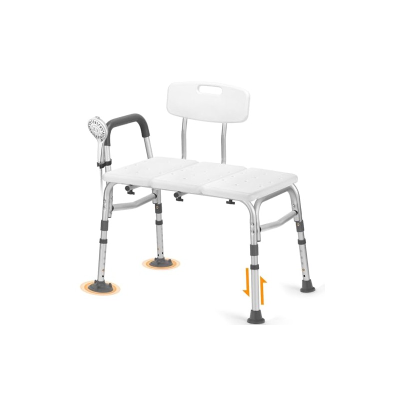 TABEKE Tub Transfer Bench for Bathtub, Tool Free Assembly Shower