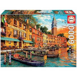 Educa - San Marco Sunset - 6000 Piece Jigsaw Puzzle - Puzzle Glue Included - Completed Image Measures 61.5" x 42.25" - Ages 14+ (19286)