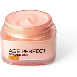 L’Oréal Paris Age Perfect Golden Age Glowy Fortifying Rosy SPF 20 Day Cream 50 ml – Firming & Radiance-Boosting Moisturiser for Age 50+ – Enriched with Peony Native Cells, Neo‑Calcium, Niacinamide (Vitamin B3), UVA/UVB Protection