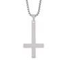 HAQUIL Inverted Cross Necklace for Men, Silver Plated Stainless Steel