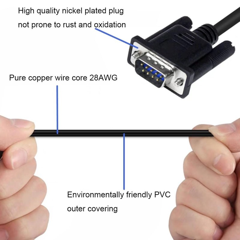 Qaoquda DB9 9 Pin Male to 3.5mm Male Plug Serial