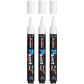Overseas White Paint Pens Paint Markers - Permanent Acrylic Markers 3 Pack, Water Based, Quick Dry, Waterproof Paint Marker Pen for Rock, Wood, Plastic, Metal, Canvas, Glass, Fabric, Mugs. Medium Tip