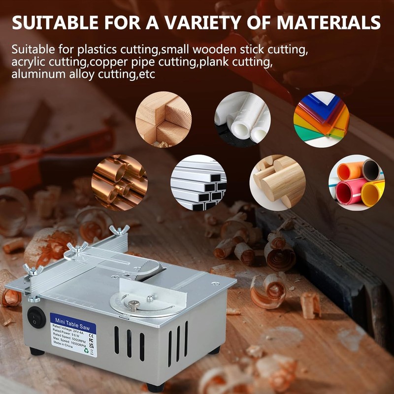 MIUPWULA Mini Table Saw, 96W Portable Precision Craft Table Saw，1/2"