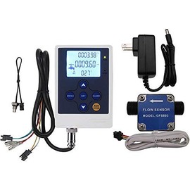 DIGITEN LCD Display Water Flow Control Meter Liquid Quantitative Controller + G1/2" Fuel Flow Meter Oil Flow Sensor Gasoline Diesel Milk Gear Meter