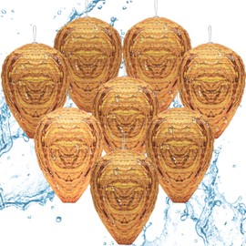 Palonu 6Pcs Hanging Wasp Nest Fake Waterproof Wasps Nest Decoy Artificial Hornets Wasp Nest for Home Garden Yard Outdoors