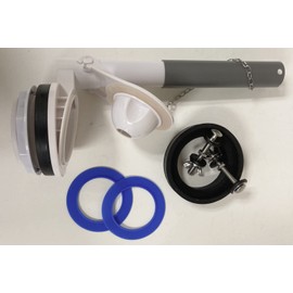 Flapper Valve for 3 inch Two Piece Toilets with 2 Extra Silicone Seals and Adjustable Overflow Extension Tube by NuFlush