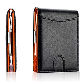 Hombre Carteras de Cuero con Money Clip Lumbor37 Cartera para Hombre RFID Bloquea Billetera de Bifold Cartera de Tarjeta de Crédito
