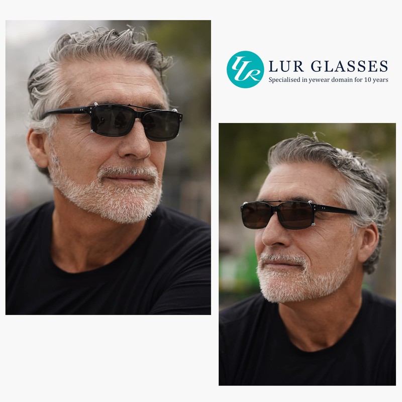 LUR Easy clip Spring Polarized Clip On Sunglasses