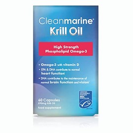 Cleanmarine Krill Oil – Packed with EPA & DHA – Omega 3 with Added Astaxanthin and Choline – Vitamin D – Heart, Eye & Brain Health – Joint & Immune Support - 60 Capsules