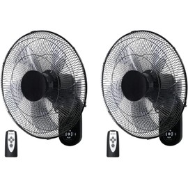 Simple Deluxe 18″ Wall Mount Fan with Remote Control, 5 Blades 3 Speeds, 90° Oscillating Quiet Fan for Indoor, Home, Office and College Dorm Using, 2 Pack