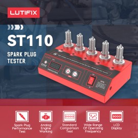 LUTIFIX Car Spark Plug Tester 5 Holes Plug Gasoline Ignition Plug Digital Analyzer Tool