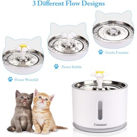 2.4L Stainless Steel Top Cat Water Fountain Ultra Silent Pet Fountain Automatic Drinking Water Dispenser for Cats, Dogs with AU Plug