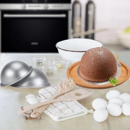 Pastel de semicírculo, molde de semicírculo de 10 cm Hemisferio de aluminio Pastel de gasa Pan Bikini Pastel Postre Pudín Hornear Mo, 3D para tartas con forma de bola, Uno