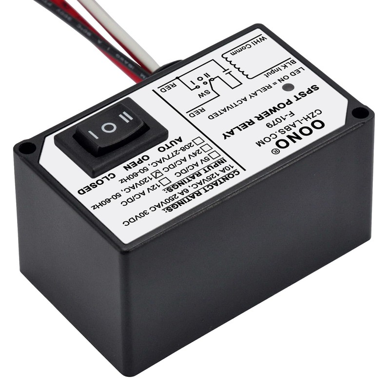 AC120V Power Relay Module SPSP-NO + Override Switch, 10Amp 125VAC,
