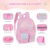 WQKMI Girl Backpack 3Pcs Sets,Cute Rainbow School Backpack Set for